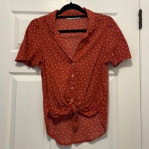 Abercrombie & Fitch Button Down Polka Dot Shirt Size Small